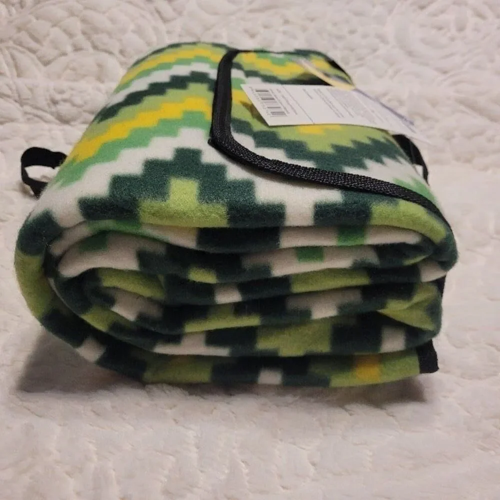Monstar Outdoor Blanket Fleece Waterproof Backing Travel Beach Easy Carry New